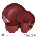 MATERIEL ROND 16PCS AVEC NOUVEAU RIM CERAMIC DINNER SET